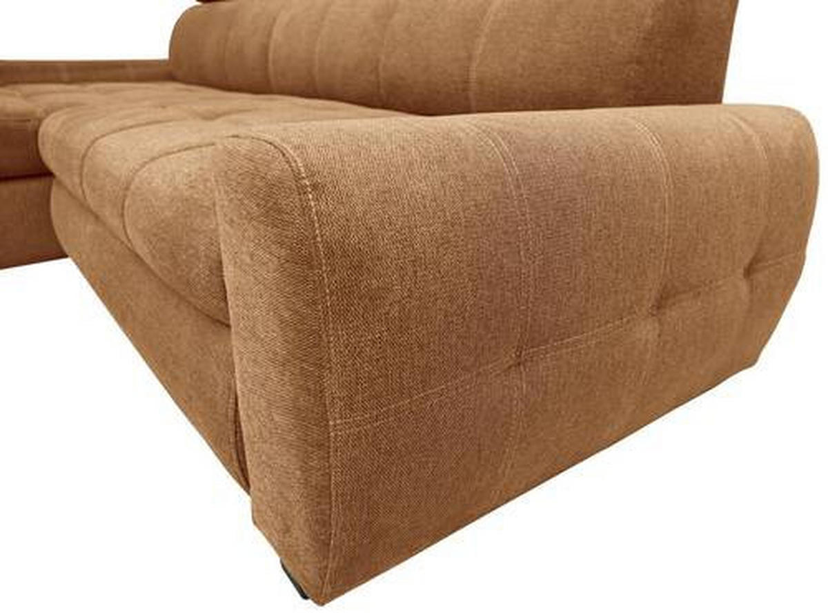 ECKSOFA inkl.Funktionen Orange Webstoff  - Schwarz/Orange, Design, Kunststoff/Textil (276/173cm) - Stylife
