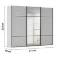 SCHWEBETÜRENSCHRANK 271/223/68 cm 3-türig Grau  - Schwarz/Grau, KONVENTIONELL, Glas/Holzwerkstoff (271/223/68cm) - Novel