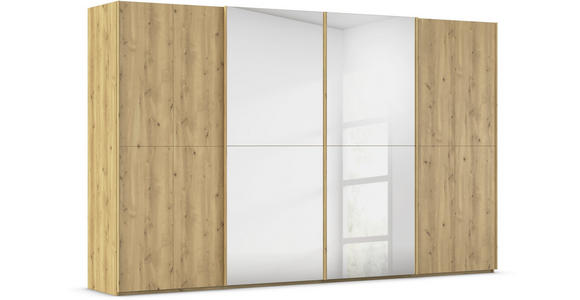 SCHWEBETÜRENSCHRANK 360/223/68 cm 4-türig Eichefarben  - Eichefarben, Design, Holz/Holzwerkstoff (360/223/68cm) - Novel