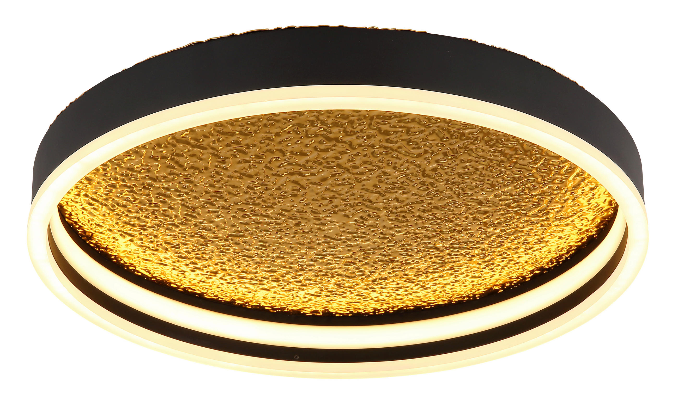 LED-DECKENLEUCHTE HEDI 40/8 cm   - Goldfarben/Schwarz, Design, Kunststoff/Metall (40/8cm) - Globo