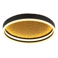 LED-DECKENLEUCHTE HEDI 40/8 cm   - Goldfarben/Schwarz, Design, Kunststoff/Metall (40/8cm) - Globo