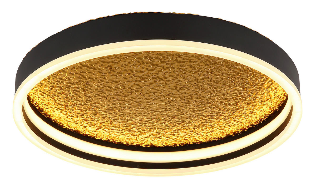 LED-DECKENLEUCHTE HEDI 40/8 cm   - Goldfarben/Schwarz, Design, Kunststoff/Metall (40/8cm) - Globo