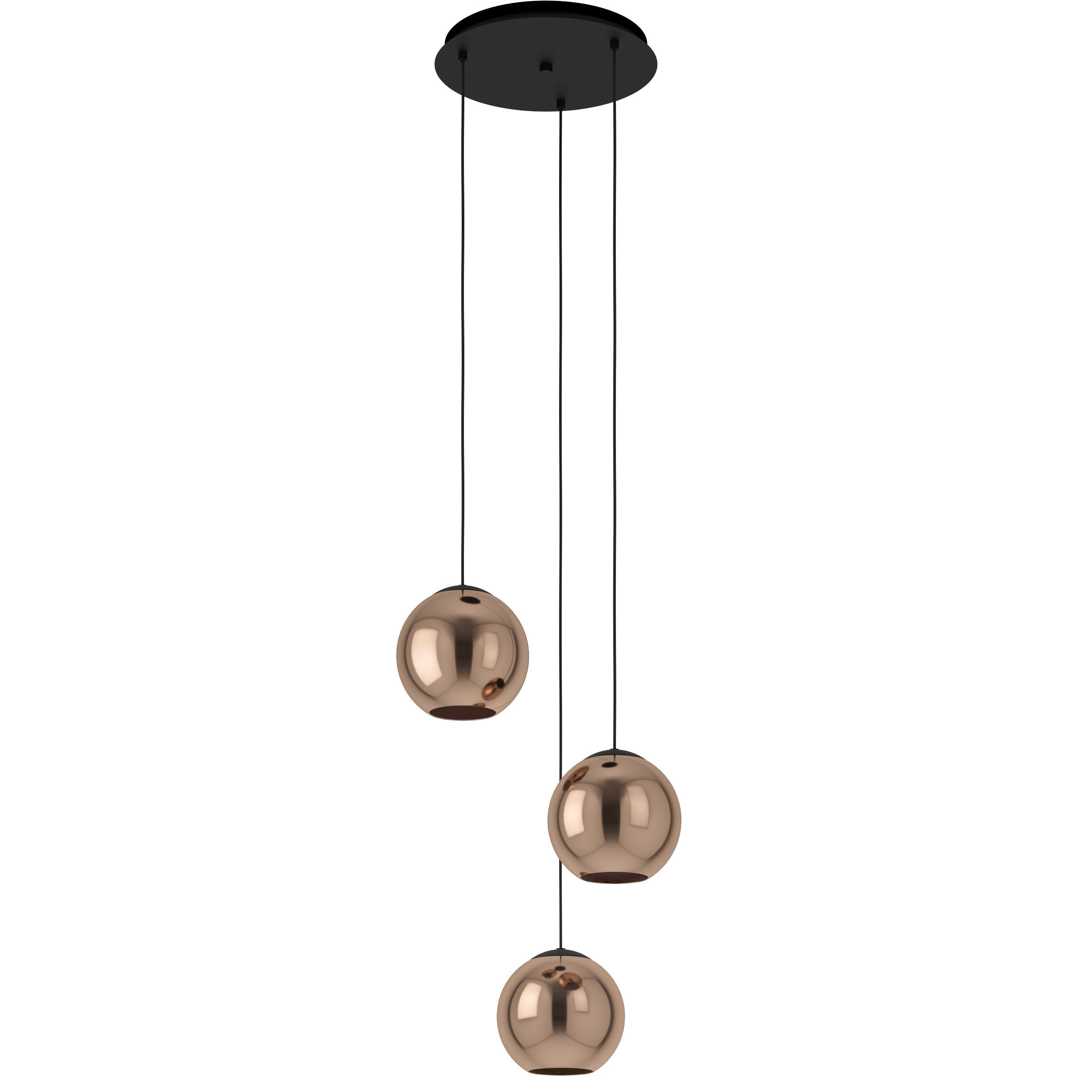 HÄNGELEUCHTE Cordoba 45,5/150 cm   - Schwarz/Kupferfarben, Trend, Glas/Metall (45,5/150cm)