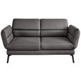 2-SITZER-SOFA Flachgewebe Dunkelbraun  - Dunkelbraun/Schwarz, Design, Textil/Metall (178-226/83-113/96-177cm) - Dieter Knoll