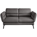 2-SITZER-SOFA Flachgewebe Dunkelbraun  - Dunkelbraun/Schwarz, Design, Textil/Metall (178-226/83-113/96-177cm) - Dieter Knoll