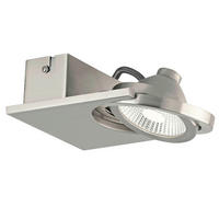 WANDLEUCHTE 14/14/6 cm   - Weiß/Nickelfarben, Design, Glas/Metall (14/14/6cm) - Eglo