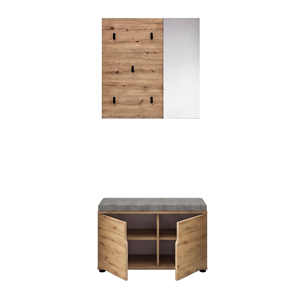 GARDEROBE 2-teilig  in 80/191/37 cm  - Eiche Artisan, Design, Holzwerkstoff (80/191/37cm) - MID.YOU