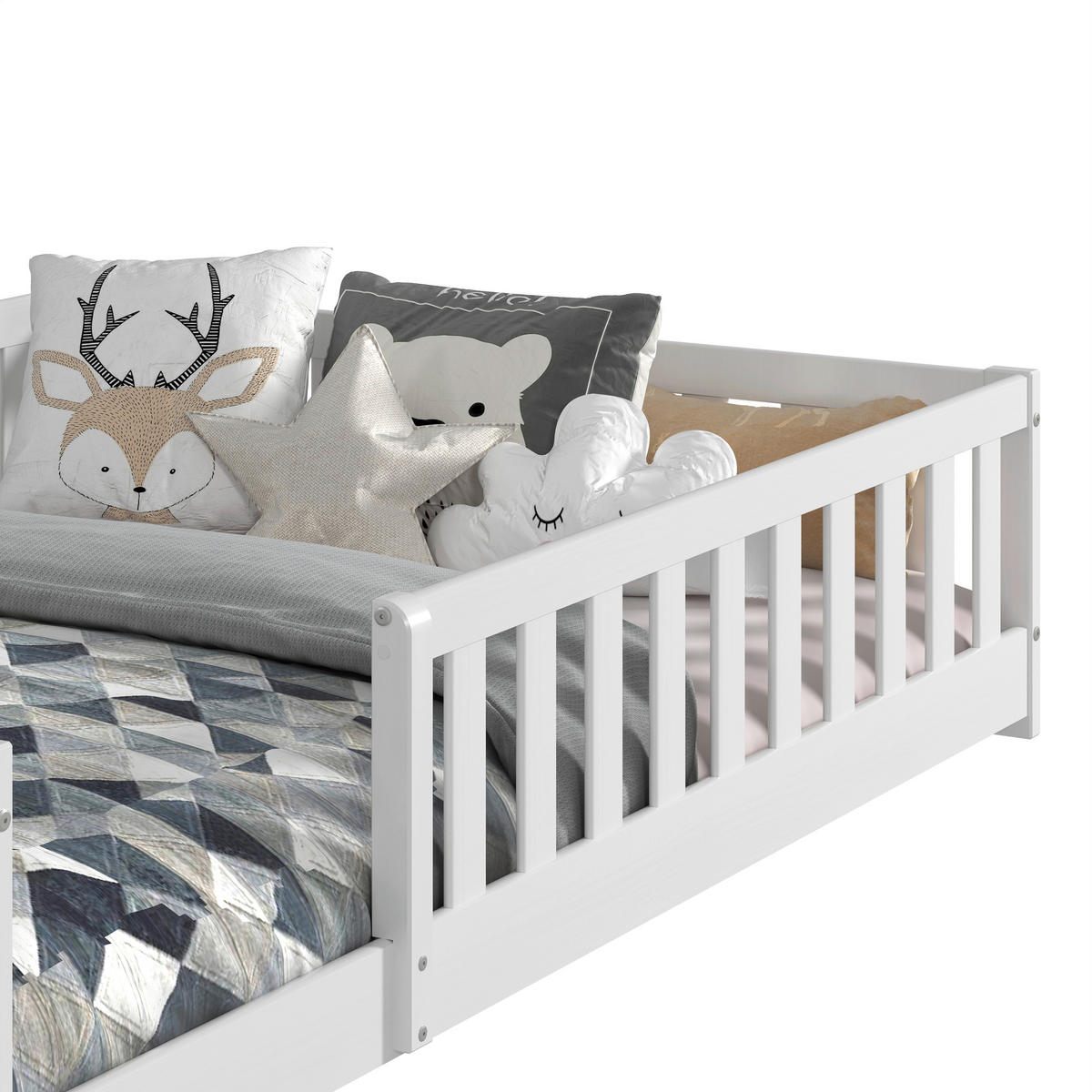 BODENBETT. 140/200 cm Weiss  - Weiss, Modern, Holz/Holzwerkstoff (140/200cm) - P & B