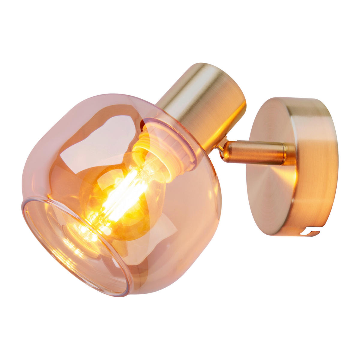 WANDSTRAHLER   - Messingfarben, Design, Glas/Metall (16cm) - Näve