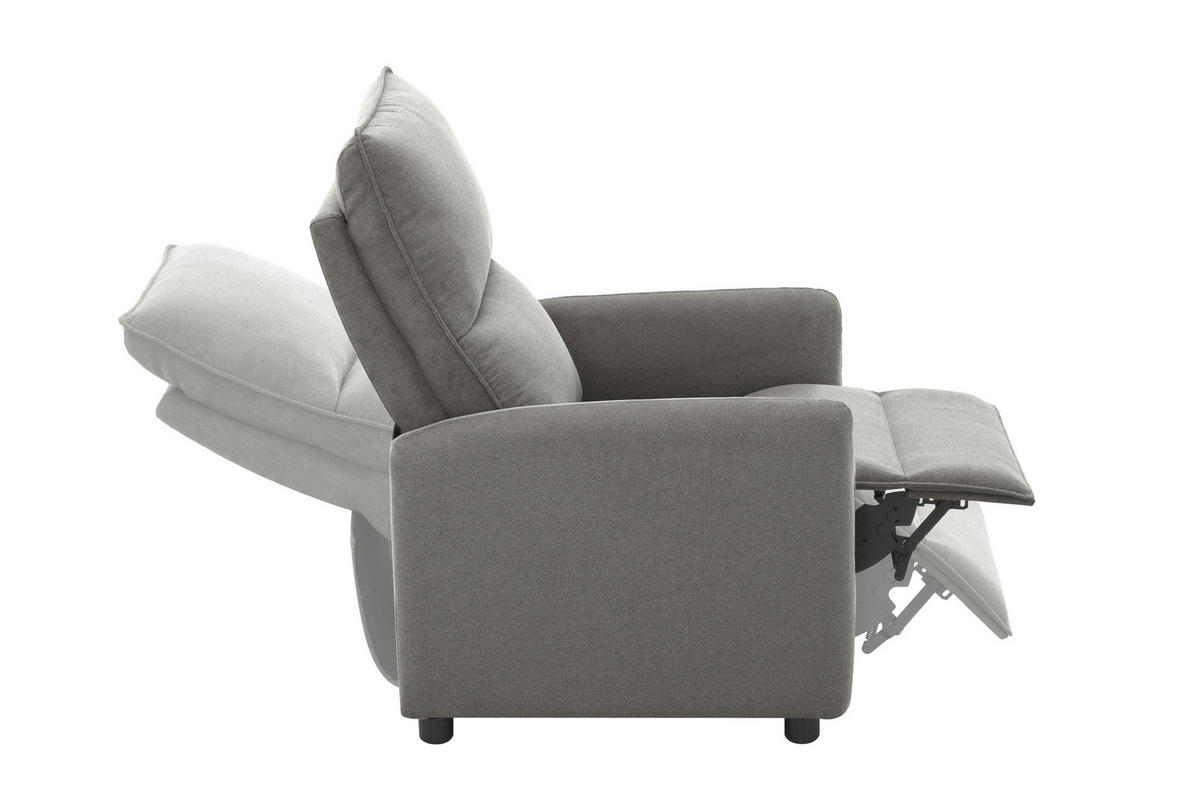 Fotoliu Pentru Televizor din lemn, metal, plastic, textil, gri deschis - gri deschis/negru, Konventionell, plastic/lemn (74/101/95cm) - Carryhome