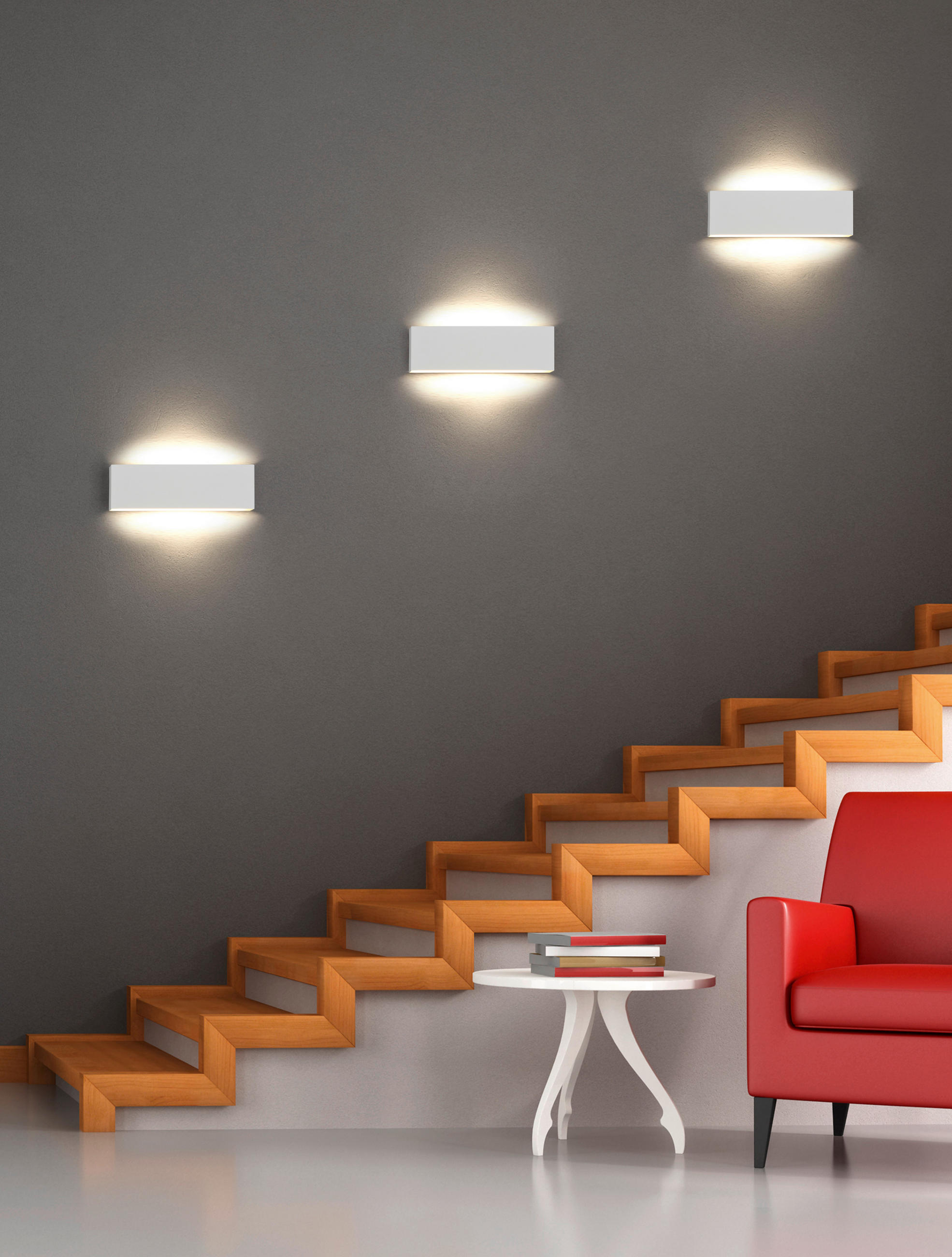 NÁSTĚNNÉ LED SVÍTIDLO, 28/8/4,5 cm - bílá, Basics, kov/plast (28/8/4,5cm)