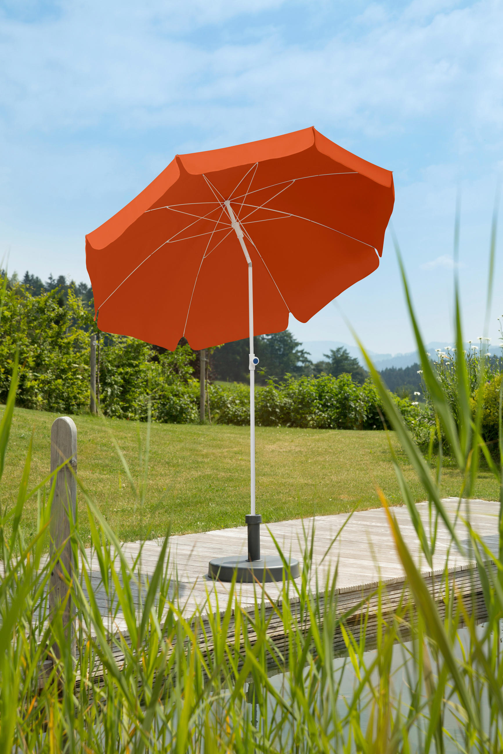 SONNENSCHIRM 200 cm Terracotta  - Terracotta/Weiß, Basics, Textil/Metall (200/215/200cm) - Schneider