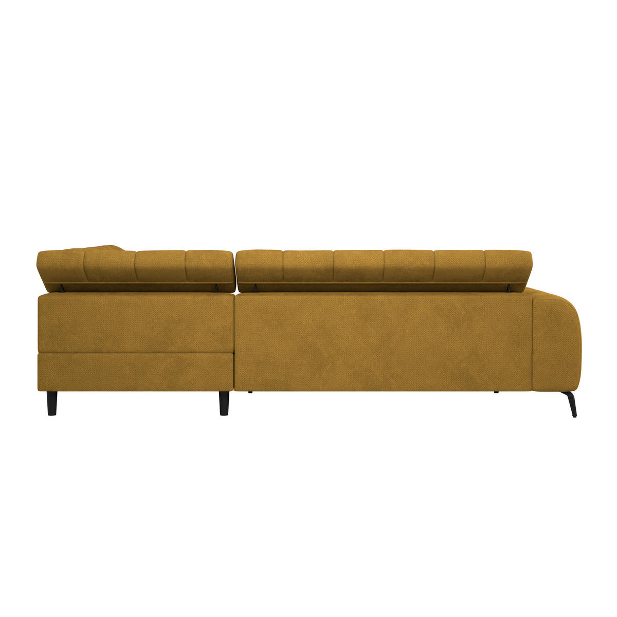 ECKSOFA Terracotta Bettkasten, Rücken echt, Kopfteilverstellung  - Terracotta/Schwarz, Trend, Kunststoff/Textil (261/203cm) - Livetastic