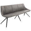 SITZBANK 195/88/62 cm Echtleder Anthrazit, Hellgrau Metall  - Anthrazit/Hellgrau, Design, Leder/Metall (195/88/62cm) - Bert Plantagie