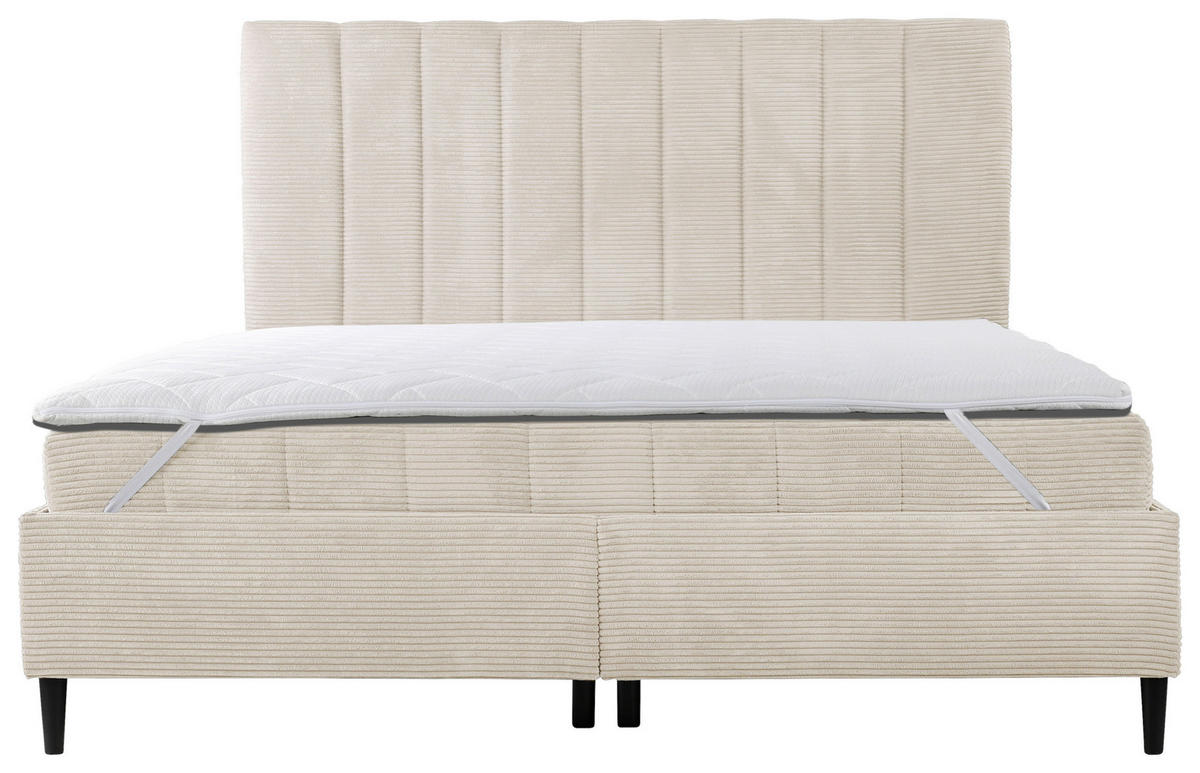POLSTERBETT Lattenrost, Matratze Creme 180/200 cm  - Creme/Schwarz, LIFESTYLE, Holz/Holzwerkstoff (180/200cm) - Livetastic