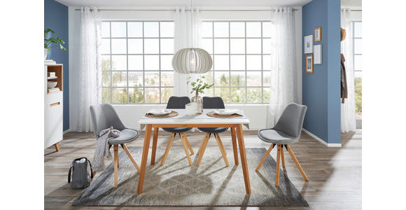 STUHL  Stoffauswahl, Typenauswahl Flachgewebe  - Eichefarben/Dunkelgrau, Design, Holz/Textil (48/85/55cm) - Carryhome