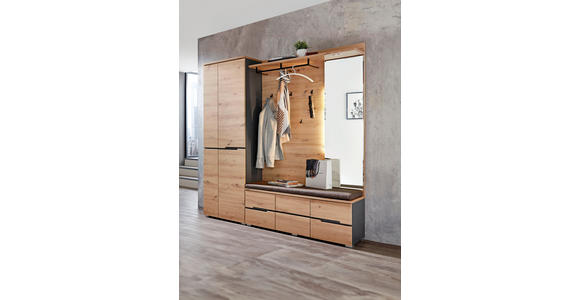 GARDEROBENSCHRANK 65/192/38 cm  - Graphitfarben/Eiche Artisan, Design, Holzwerkstoff (65/192/38cm) - Voleo