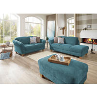 RÉCAMIERE in Flachgewebe Petrol  - Petrol/Naturfarben, Konventionell, Holz/Textil (194/84/91cm) - Sit & More