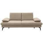 2,5-SITZER Dieter Knoll in Echtleder Beige   - Beige/Schwarz, Design, Leder/Metall (212/86/94cm) - Dieter Knoll
