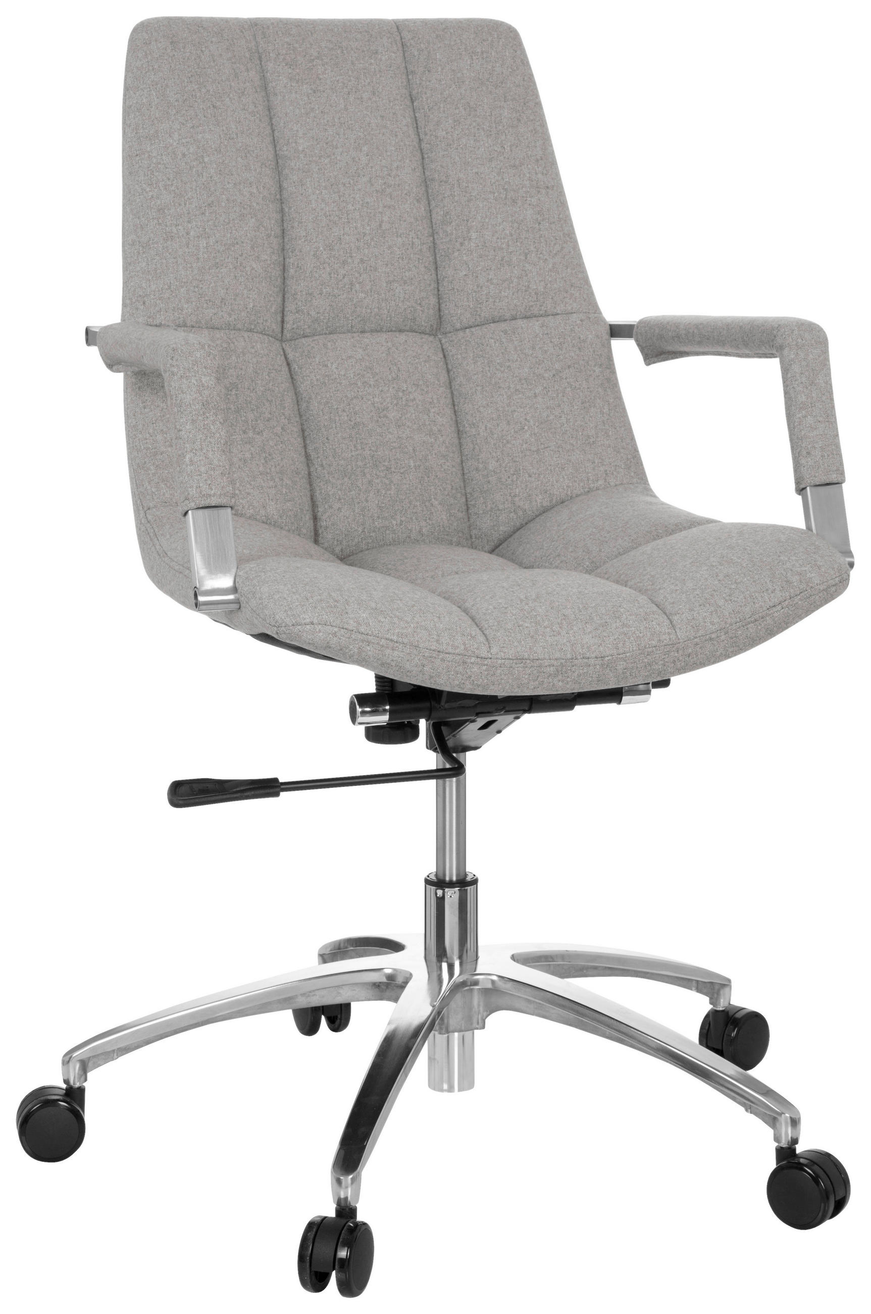 MID.YOU OTOČNÁ ŽIDLE, plochá tkanina, barvy stříbra, světle šedá