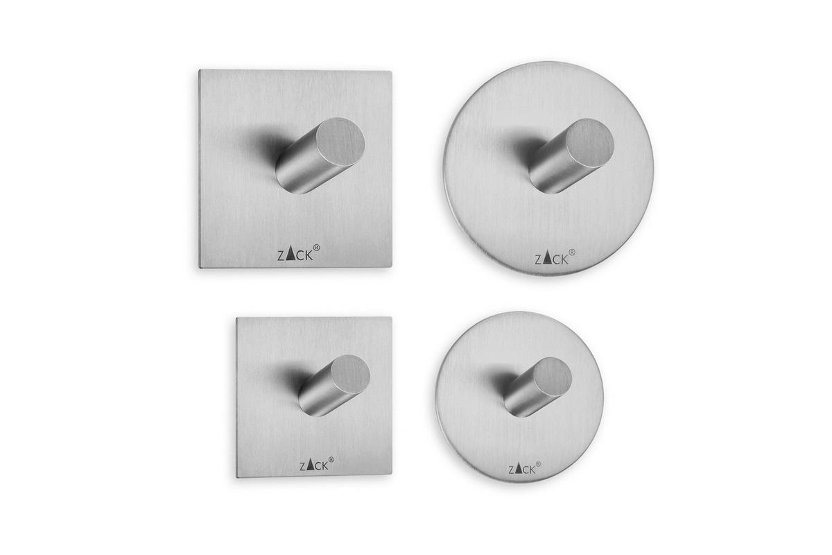 HAKEN-SET 2 Stück  in Edelstahlfarben  - Edelstahlfarben, Basics, Metall (4,5/1,0/4,5cm) - Zack