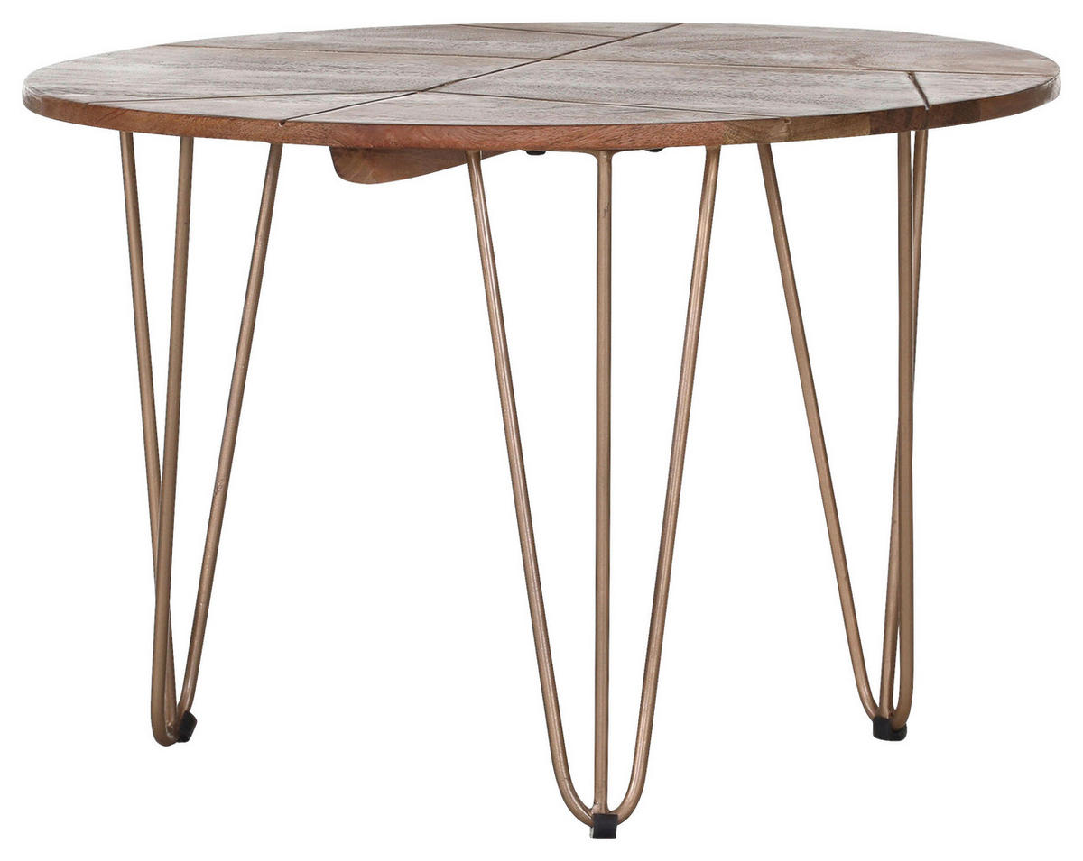 Măsuță De Cafea din lemn, metal, 65/65/45 cm   - auriu/culoare natur, Design, lemn/metal (65/65/45cm) - Landscape