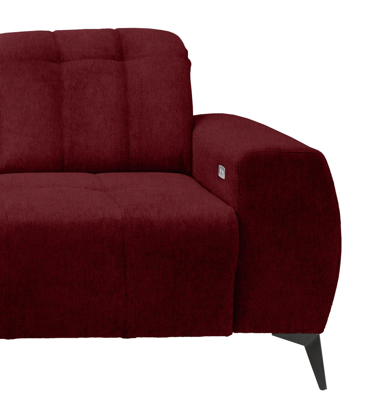 ECKSOFA Bordeaux Mikrofaser  - Bordeaux/Schwarz, MODERN, Textil/Metall (200/261cm) - Livetastic