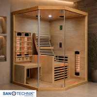 INFRAROTKABINE für 2 Personen Carbon 3  - Naturfarben, KONVENTIONELL, Holz (150/150/195cm) - Sanotechnik