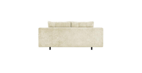 SCHLAFSOFA Chenille Creme Rückenkissen, Armlehnenkissen, Bettkasten, Schlaffunktion, Rücken echt  - Creme/Schwarz, KONVENTIONELL, Textil/Metall (203/94/96cm) - Carryhome