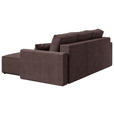 ECKSOFA Braun Cord  - Schwarz/Braun, KONVENTIONELL, Kunststoff/Textil (241/138cm) - Carryhome