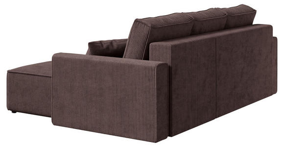 ECKSOFA Braun Cord  - Schwarz/Braun, KONVENTIONELL, Kunststoff/Textil (241/138cm) - Carryhome