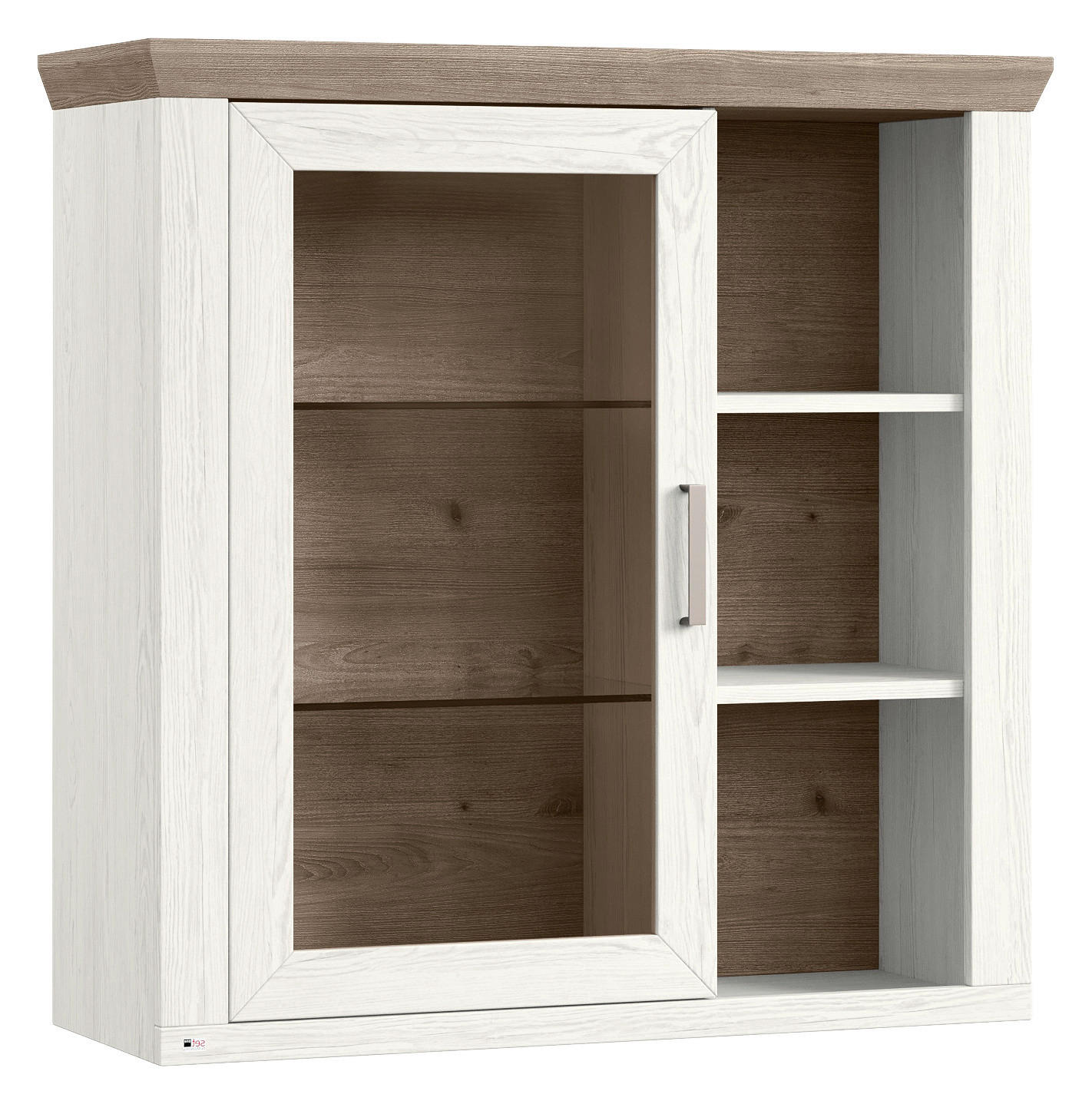 HÄNGEELEMENT Weiß, Eichefarben  - Eichefarben/Weiß, Design, Glas/Holzwerkstoff (104,5/106,2/42,2cm) - SetOne by Musterring