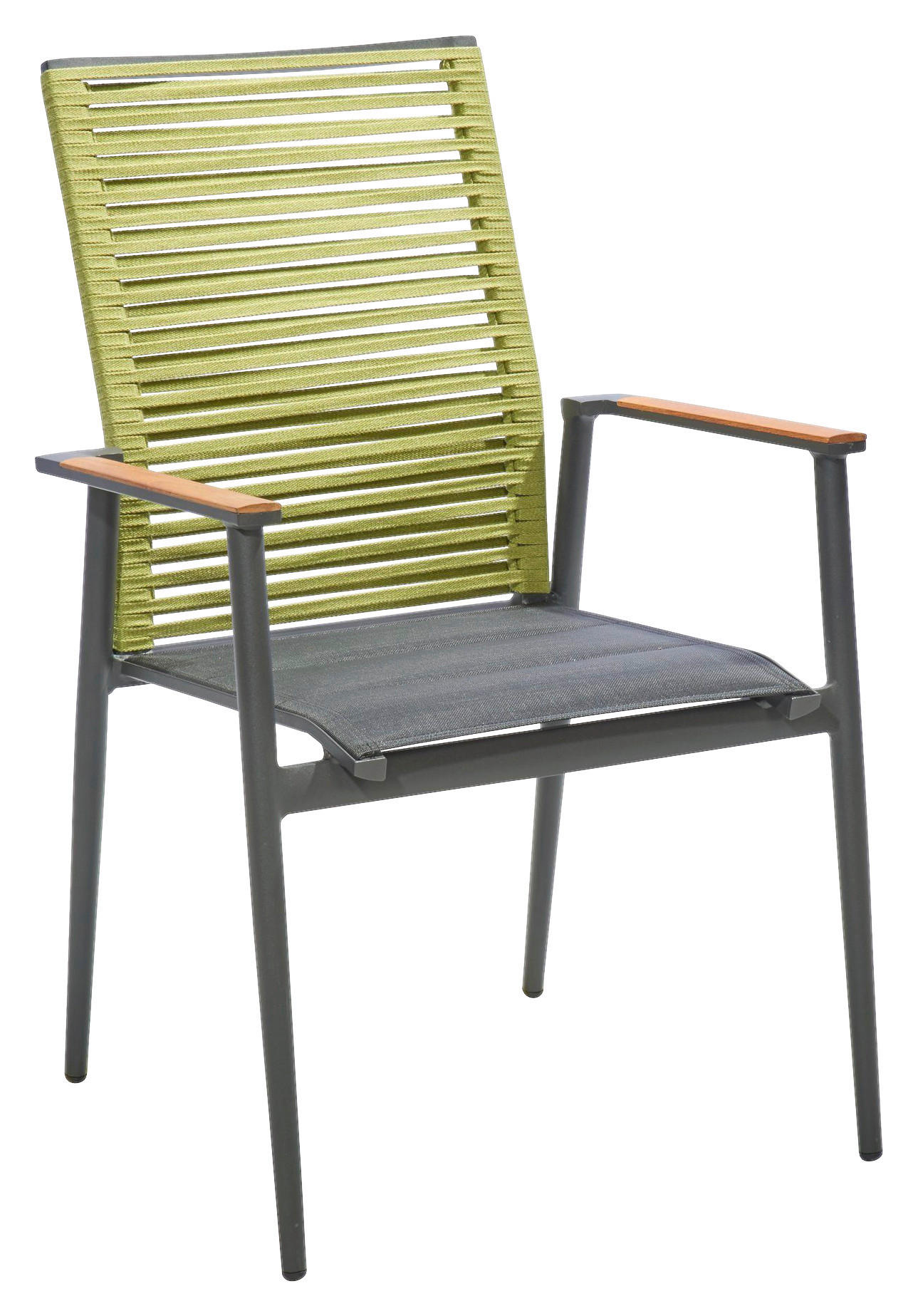 STAPELSESSEL Aluminium Anthrazit, Grün, Schwarz  - Anthrazit/Schwarz, Design, Holz/Textil (61/94/66cm) - Musterring