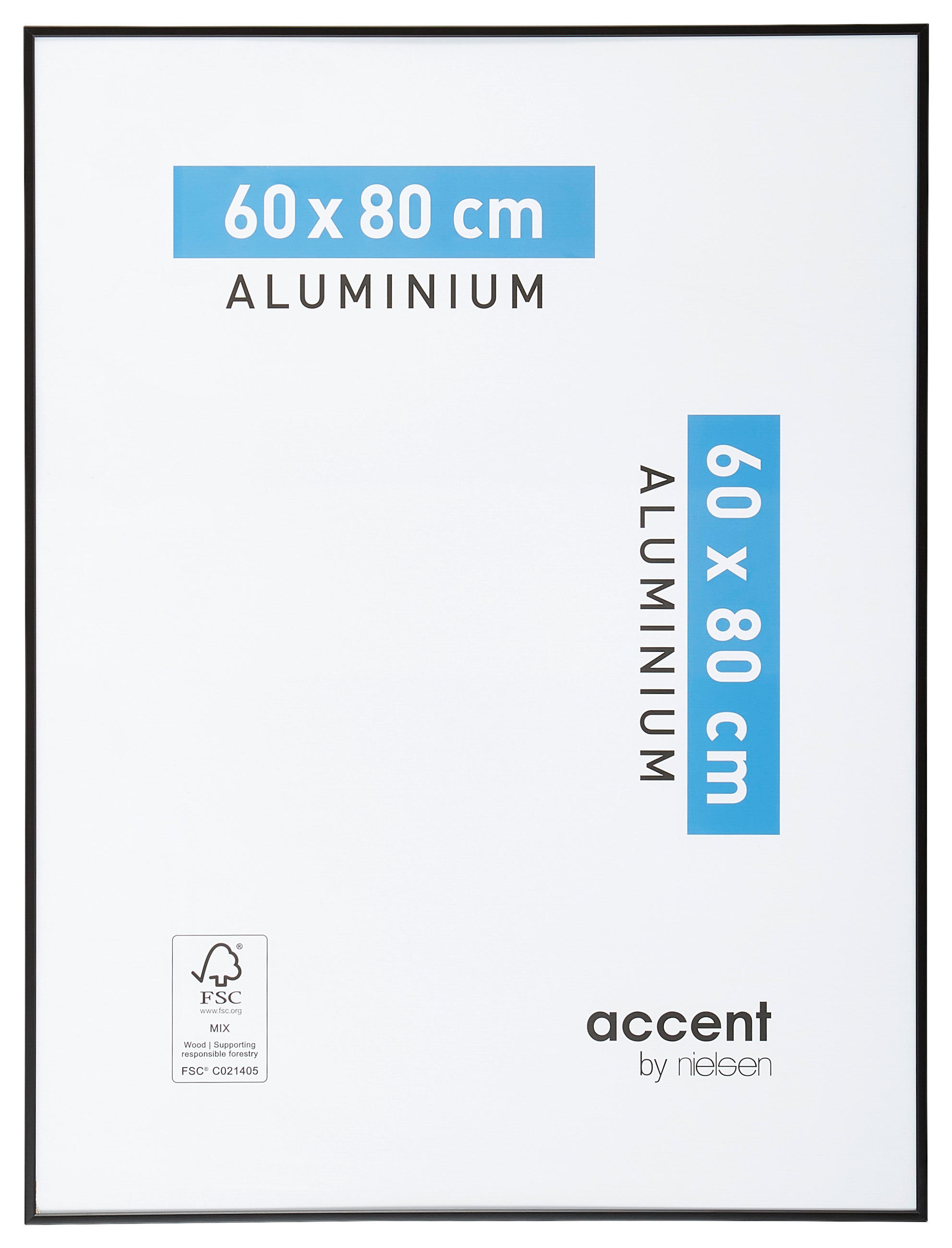 BILDERRAHMEN 60/80 cm  - Schwarz, Basics, Glas/Metall (60/80cm) - Nielsen