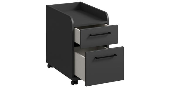 ROLLCONTAINER Graphitfarben - Anthrazit/Graphitfarben, Design, Holzwerkstoff/Kunststoff (32,6/54,3/60cm) - Cantus