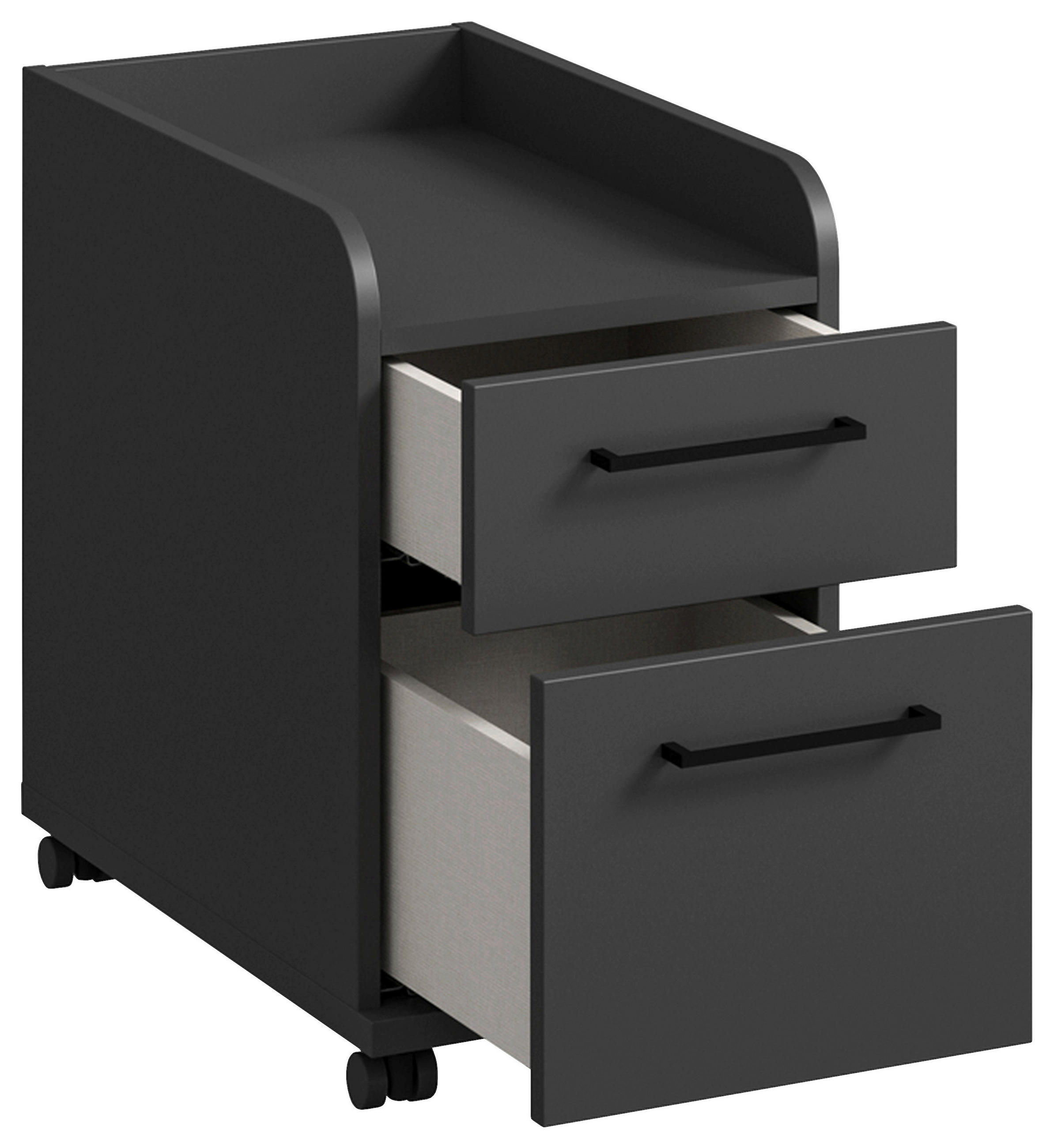 ROLLCONTAINER Graphitfarben  - Anthrazit/Graphitfarben, Design, Holzwerkstoff/Kunststoff (32,6/54,3/60cm) - Cantus