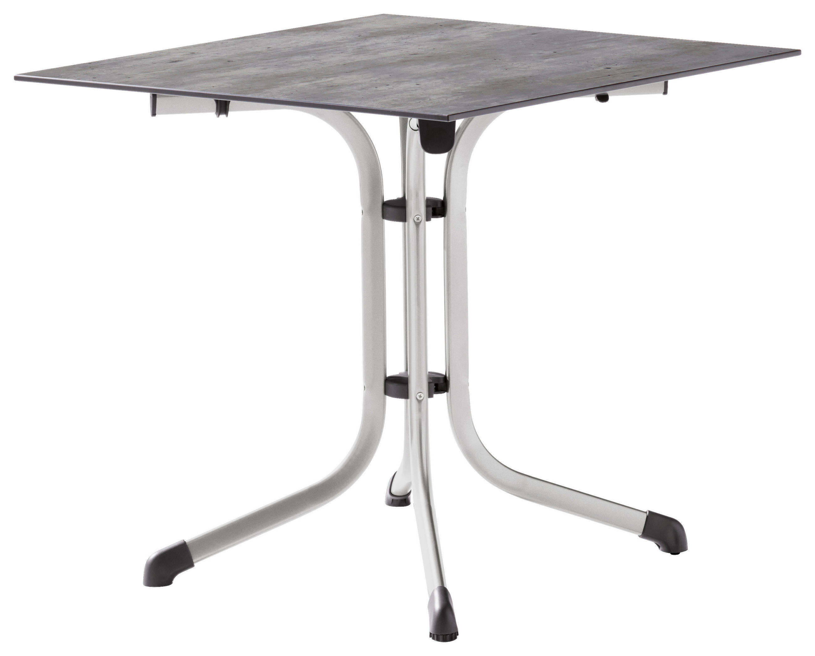 GARTENKLAPPTISCH 80/80/73 cm Metall, Kunststoff quadratisch  - Graphitfarben/Grau, Basics, Kunststoff/Metall (80/80/73cm) - Sieger