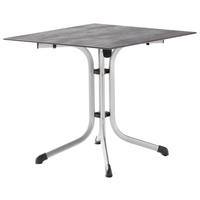 GARTENKLAPPTISCH 80/80/73 cm Metall, Kunststoff quadratisch  - Graphitfarben/Grau, Basics, Kunststoff/Metall (80/80/73cm) - Sieger