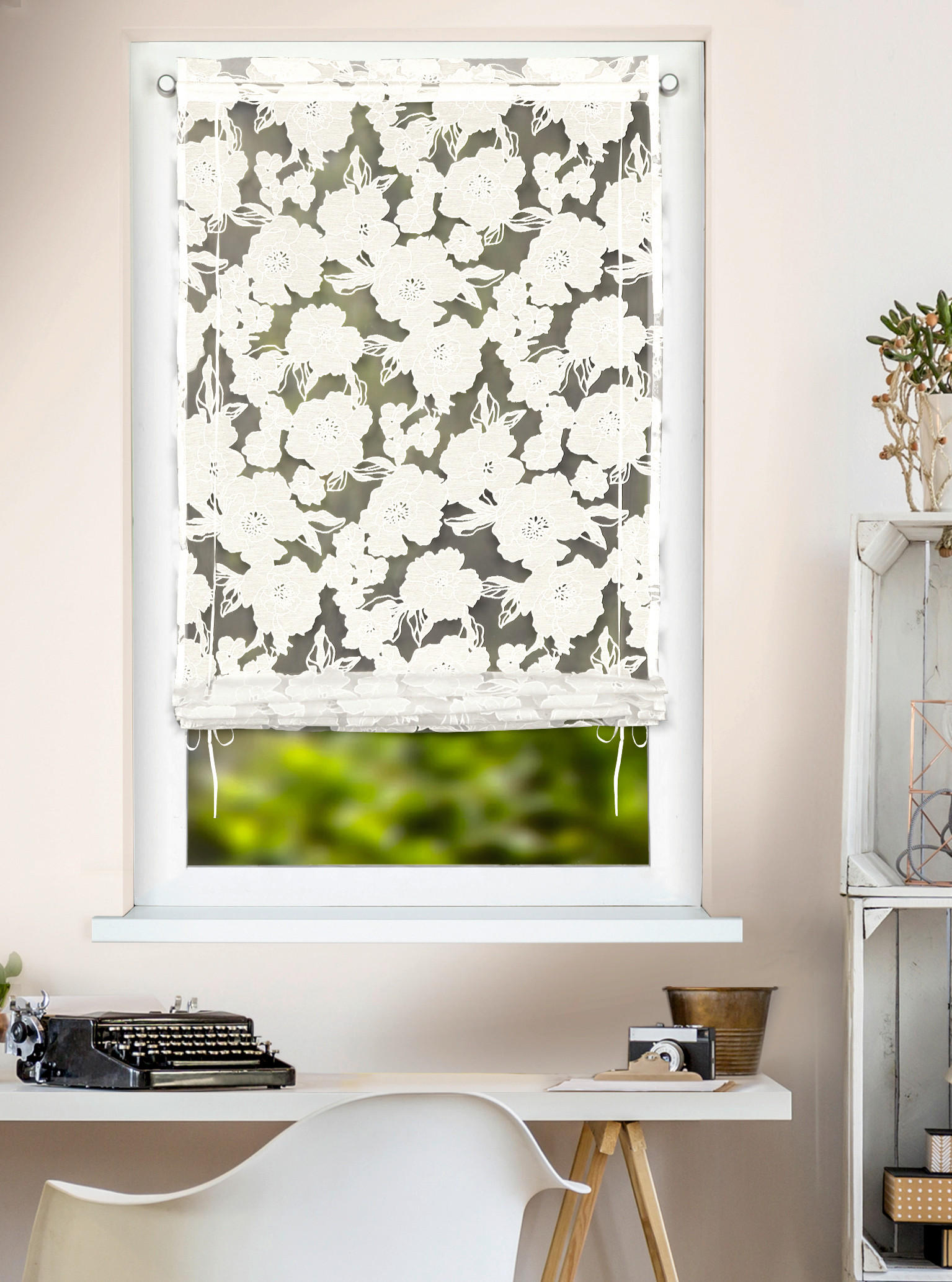 FERTIGVORHANG halbtransparent  - Weiß, Basics, Textil (60/130cm)