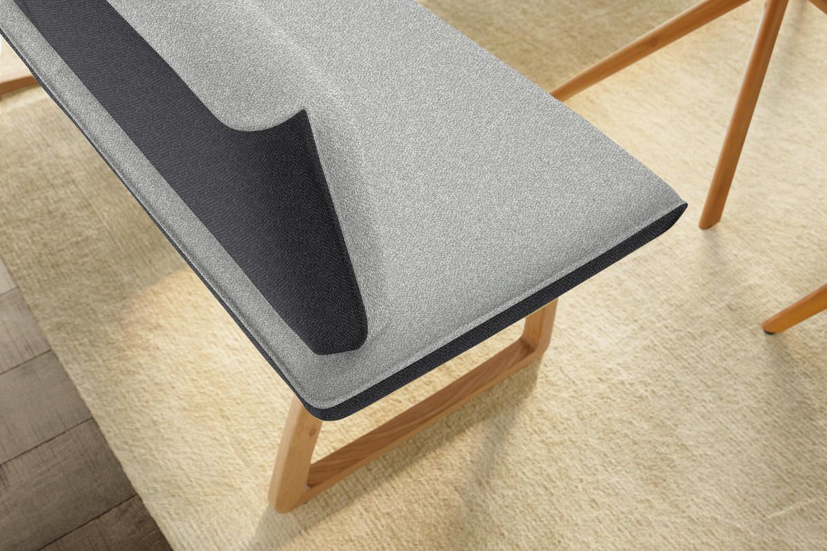 ECKBANK 237/162 cm  in Hellgrau, Dunkelgrau  - Eichefarben/Dunkelgrau, Design, Holz/Textil (237/162cm) - Koinor