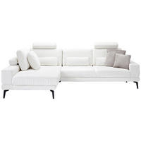 ECKSOFA Naturfarben Chenille  - Schwarz/Naturfarben, KONVENTIONELL, Textil/Metall (184/294cm) - SetOne by Musterring