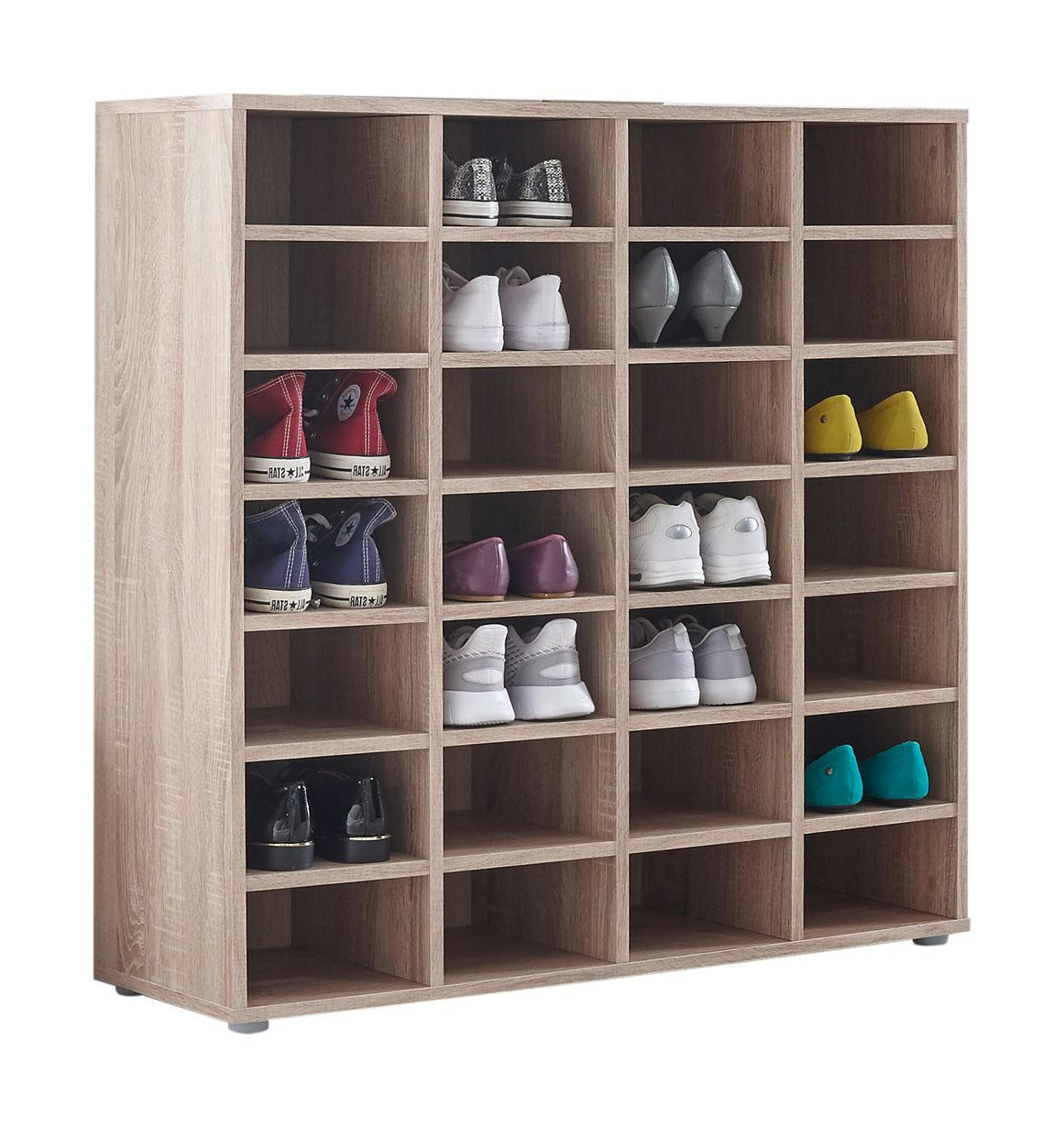 REGAL 92/96/33 cm Sonoma Eiche - Silberfarben/Sonoma Eiche, Basics, Holzwerkstoff/Kunststoff (92/96/33cm) - MID.YOU