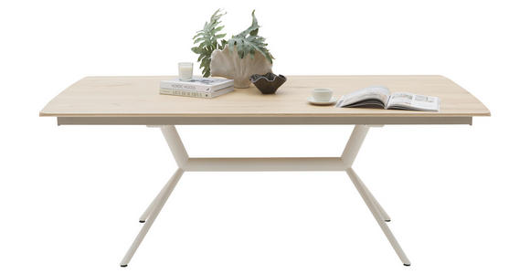 ESSTISCH      - Eiche Bianco/Creme, Design, Holz/Metall (200/100/76cm) - Valnatura