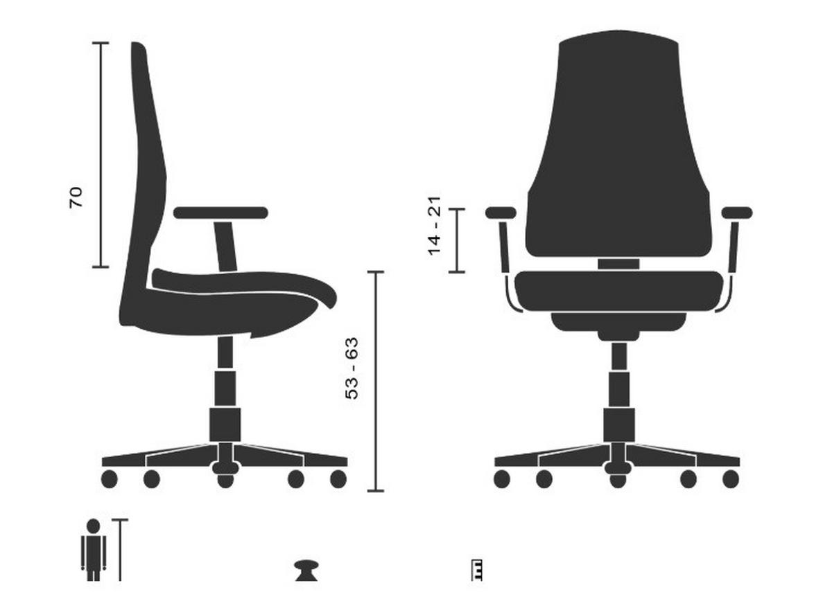 PISARNIŠKI STOL tekstil črna  - srebrne barve/črna, Moderno, kovina/umetna masa (76/123/81cm) - MID.YOU