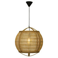 HÄNGLAMPA 50/55 cm  - svart/naturfärgad, Klassisk, metall/textil (50/55cm)