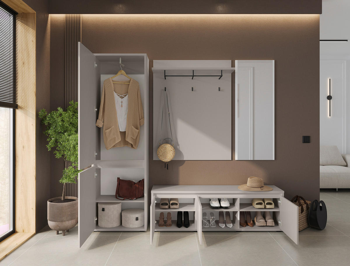 GARDEROBENBANK Liv  in 145,1/50,1/33,8 cm  - Kaschmir/Schwarz, KONVENTIONELL (145,1/50,1/33,8cm) - Xora