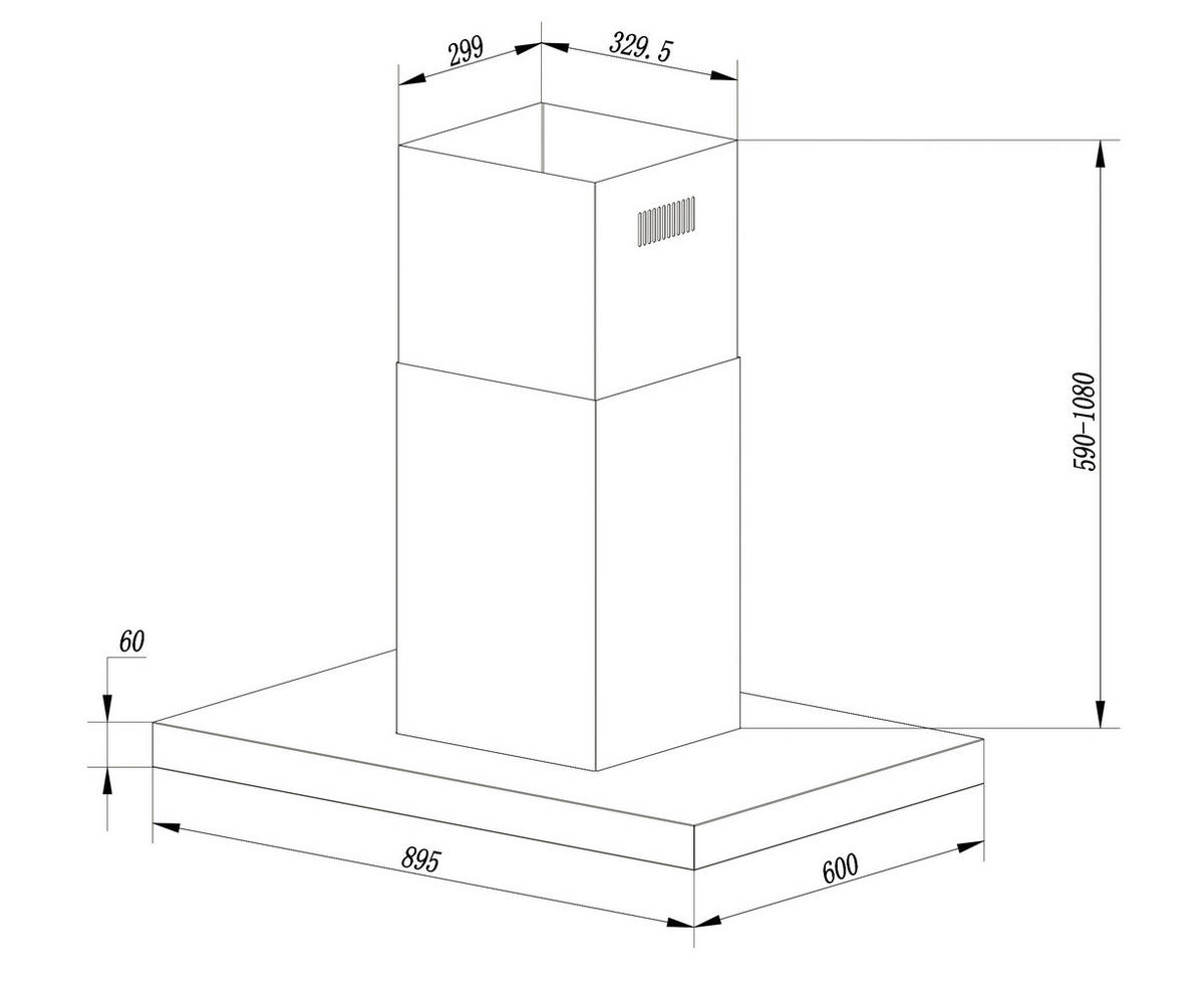 DUNSTABZUGSHAUBE CH44199GISS  - Schwarz, Trend, Glas/Metall (89,5/65/60cm) - Respekta
