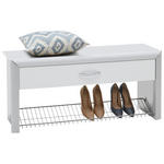 GARDEROBENBANK  in 109/50/35 cm  - Chromfarben/Alufarben, Design, Holzwerkstoff/Metall (109/50/35cm) - Dieter Knoll