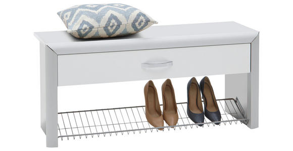 GARDEROBENBANK  in 109/50/35 cm  - Chromfarben/Alufarben, Design, Holzwerkstoff/Metall (109/50/35cm) - Dieter Knoll