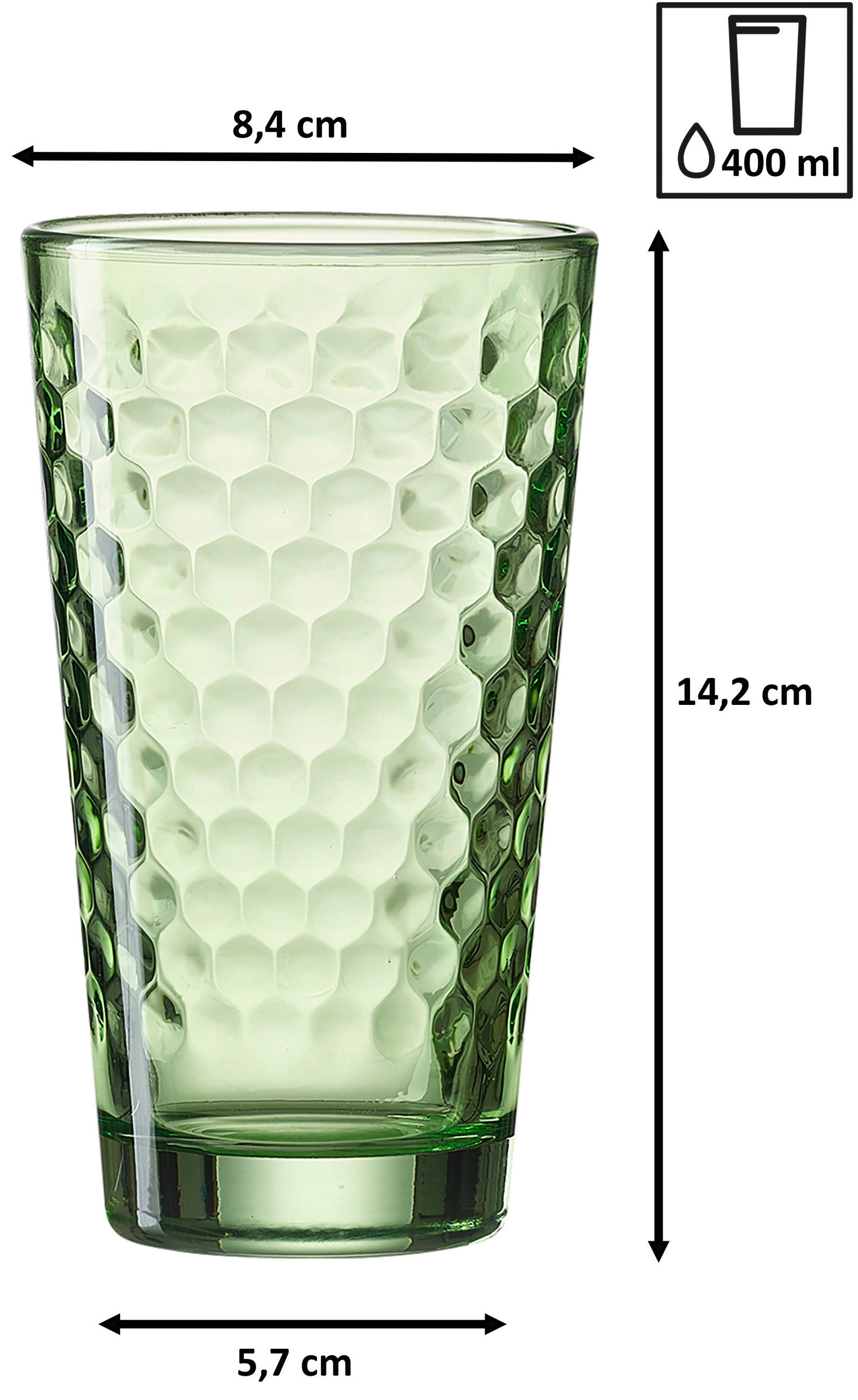 GLÄSERSET Favo  4-teilig  - Grün, KONVENTIONELL, Glas (400ml) - Ritzenhoff Breker